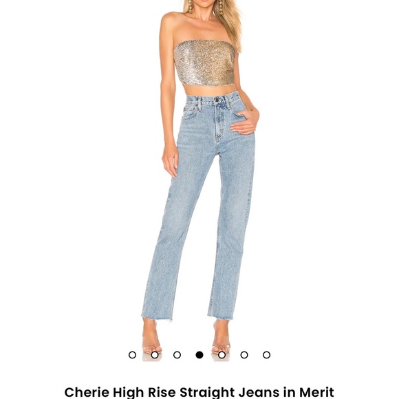 Agolde Cherie High Rise Jeans in Light Blue - Picture 1 of 4